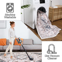 Tapis vintage GARVEE 160x230cm Chenille léger et pliable, imprimé multicolore, fin, pour salon, chambre ou salle à manger