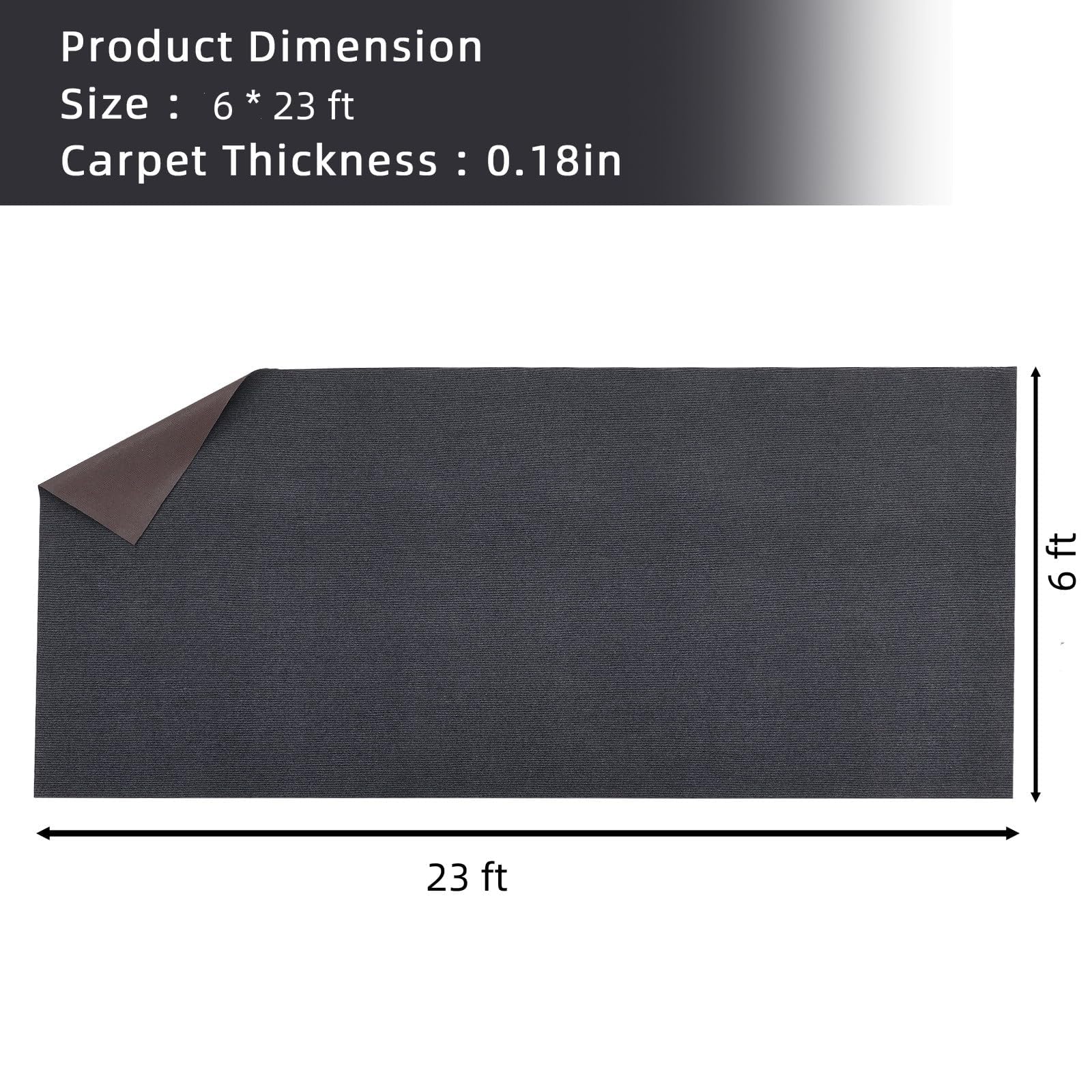 Tapis de sol marin antidérapant Garvee 1,8 x 7 m, résistant aux intempéries, gris, pour bateaux et bateaux.