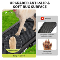 Garvee Rampe pliable pour chien en aluminium 160 x 43 cm, antidérapante, supporte jusqu’à 120 kg, idéale voiture, canapé, lit et chiens âgés.