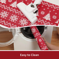 Ensemble de 2 tapis de cuisine Garvee Christmas, style bohème, en lin, pour le sol et la salle de bain, 40 x 60 cm + 40 x 120 cm