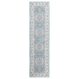 Tapis Garvee doux, lavable, style vintage, pour chambre et salon, antidérapant, 60 x 230 cm, bleu