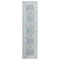 Tapis Garvee doux, lavable, style vintage, pour chambre et salon, antidérapant, 60 x 230 cm, bleu