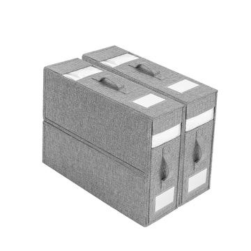 Boîte de rangement sous lit Garvee en 2 pièces avec couvercle, organisateur de literie, grise, polyvalente, anti-poussière, robuste, grande taille