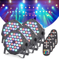Garvee projecteurs de scène LED RGB rechargeables, 36 LED, 7 modes, télécommande, contrôle DMX, polyvalents pour DJ, discothèque, fêtes, bars, Halloween, Noël