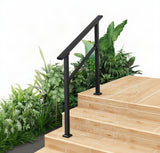 Garvee Rampe d’Escalier pour 3 Marches, Ajustable de 0° à 45°, Finition Noir, avc Kit de Sécurité pour Maison et Commerce, avec gants - Noir / 1 pièce