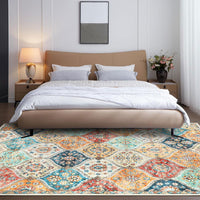Tapis Garvee Vintage Lavable 5x7 Oriental Antidérapant Doux Polyester Pour Chambre Salon