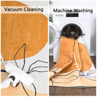 Tapis Garvee en polyester imitation cachemire, lavable, antidérapant, motif moderne, 160 x 230 cm, orange