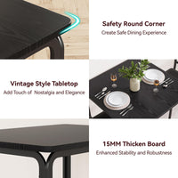 Ensemble table et chaises 3 pièces Garvee pour 2 personnes, plateau en MDF, gain de place, stable, idéal pour la cuisine et la salle à manger, design moderne, noir