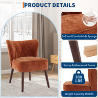 Fauteuil d'appoint Garvee style moderne du milieu du siècle, ergonomique, à oreilles, sans accoudoirs, revêtement en velours, 56 x 66 cm (22 x 26 pouces), pour salon ou bureau