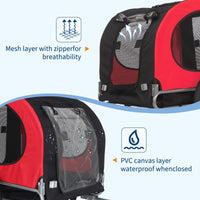 Remorque vélo pliable Garvee pour grands chiens jusqu'à 40 kg, pneus pneumatiques 16 pouces, tissu Oxford imperméable, idéale pour les aventures en plein air, noire