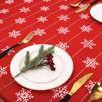 Nappe Garvee à motif flocons de neige, résistante aux taches et aux couleurs grand teint, idéale pour la décoration de table, 100 % polyester, blanche.