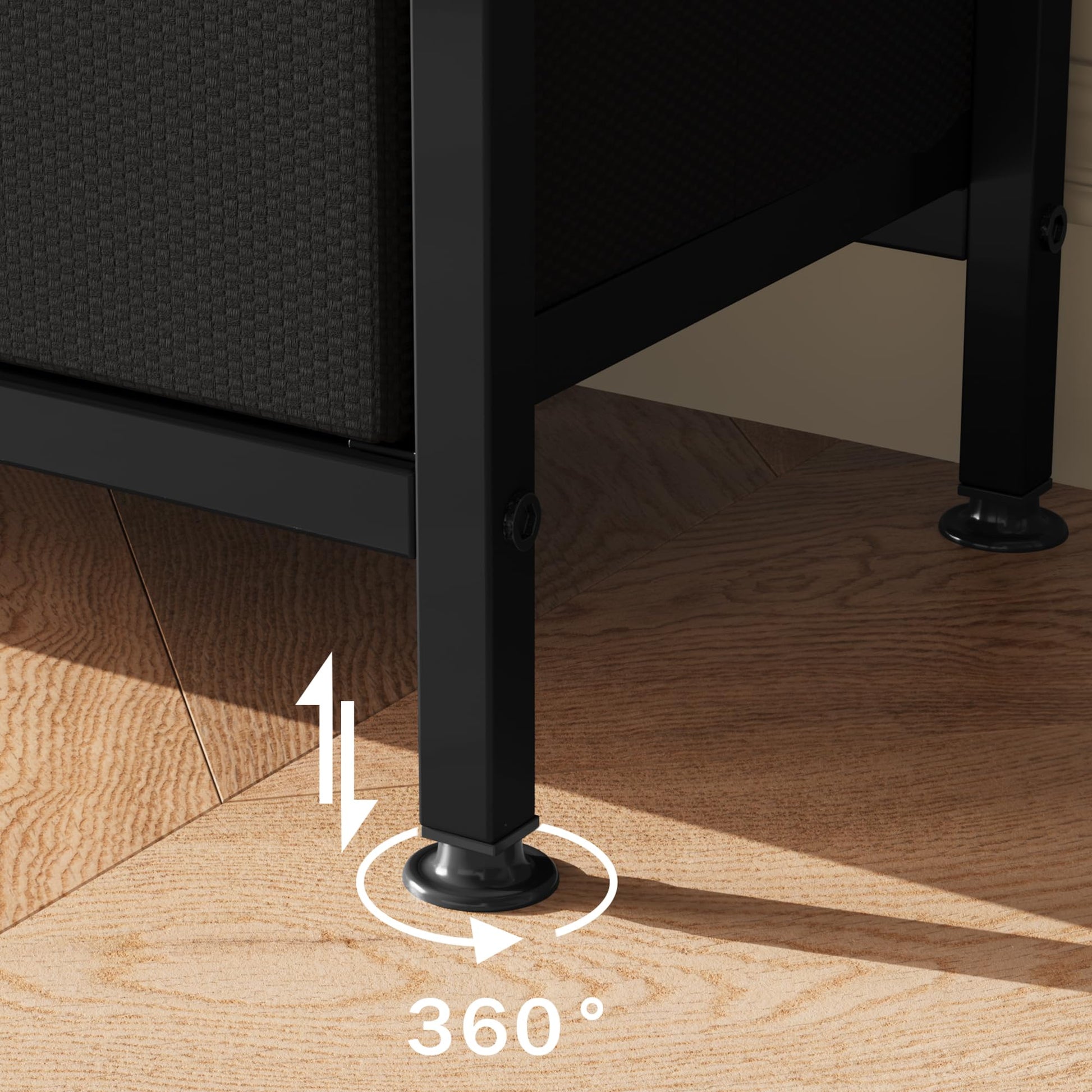 Garvee Meuble TV 140 cm avec 3 tiroirs, structure en MDF et métal robuste, idéal pour le salon et la chambre, pieds réglables, compact, marron