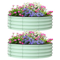Jardinières surélevées d'extérieur Garvee, lot de 2, 120 x 120 x 30 cm, acier galvanisé, antirouille, structure à base ouverte, vert, pour jardin et balcon