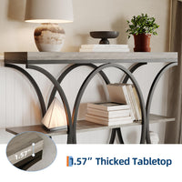 Console Garvee 99 cm (39 po), style industriel, rangement à 3 niveaux, structure en métal et bois, robuste et polyvalente, idéale pour l'entrée et le salon, 99 cm (39 po), marron