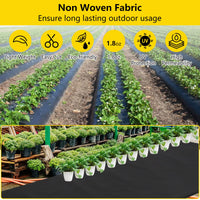 Toile de paillage Garvee 4 x 250 pi, polypropylène de qualité supérieure 1,8 oz, résistante aux déchirures et aux UV, respirante, noire, pour jardin et aménagement paysager