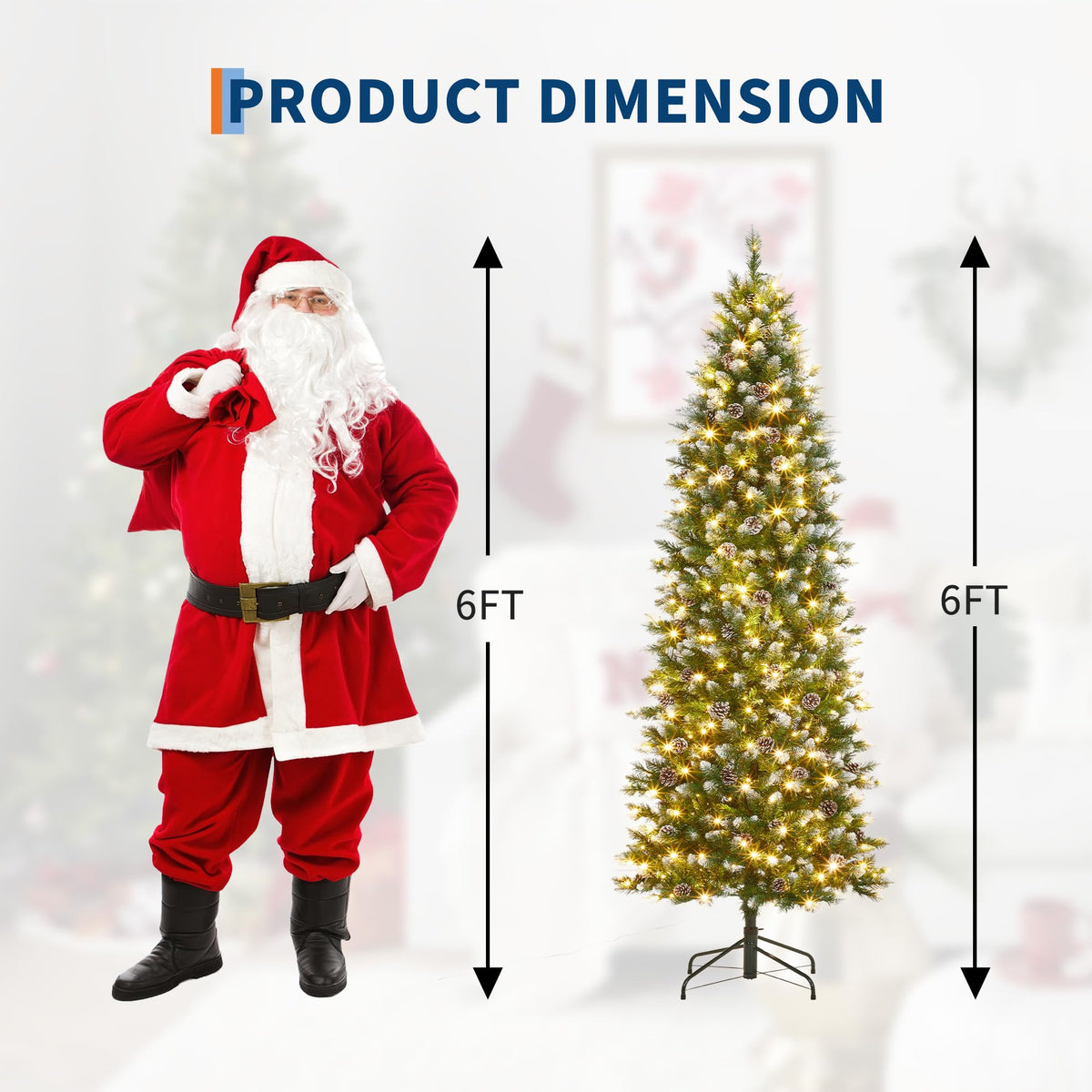 Garvee sapin de Noël artificiel 182 cm, avec support en métal et sac de rangement pratique