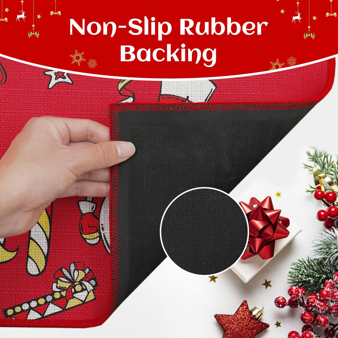 Tapis de cuisine Garvee Christmas, 2 pièces, antidérapant, motif bonhomme de neige, pour cuisine, salle à manger, couloir, 40 x 60 + 40 x 120 cm