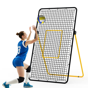 Filet de rebond de volley-ball Garvee 7x4 pi, réglable multi-angles, en PE robuste et pliable pour l'entraînement en extérieur