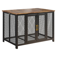 Garvee Cage pour chien 122 cm style meuble avec porte supérieure, structure robuste en bois et métal, design intérieur élégant, indestructible, adaptée aux chiens petits, moyens et grands.