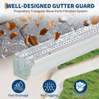 Garvee protège-gouttière 15,24 m, largeur 12,7 cm, maille aluminium triple épaisseur antirouille, pour maison et abri de jardin