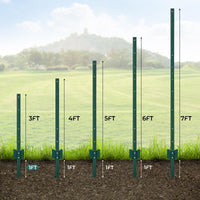 Poteau de clôture métallique Garvee de 91 cm (3 pi), profilé en U, acier robuste, revêtement en poudre vert, pour jardin et cour.