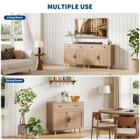 Buffet/meuble de rangement en bois Garvee, spacieux et résistant, design élégant, marron classique