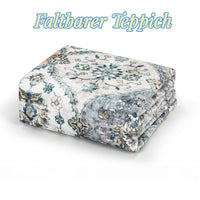 Tapis Garvee lavable vintage 160x230cm pliable à poils courts pour intérieur salon bleu jaune