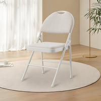 Ensemble de 6 chaises pliantes Garvee avec coussins, structure en métal, pliables pour le bureau et l'extérieur, revêtement en similicuir, pieds antidérapants, empilables