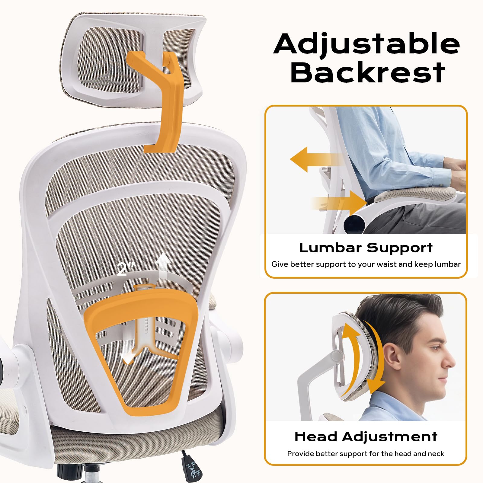 Chaise de bureau ergonomique Garvee avec accoudoirs rabattables, soutien lombaire, structure en métal, idéale pour le bureau et le gaming, hauteur réglable, noire