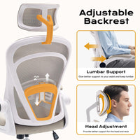 Chaise de bureau ergonomique Garvee avec accoudoirs rabattables, soutien lombaire, structure en métal, idéale pour le bureau et le gaming, hauteur réglable, noire