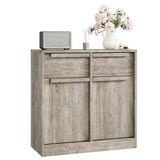 Garvee Buffet avec rangement moderne 2 tiroirs 2 portes bois résistant 91 kg surface imperméable pour cuisine salle à manger salon gris