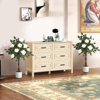 Rosier artificiel Garvee de 90 cm (lot de 2) avec roses blanches, facile d'entretien, en polyester, pot robuste pour la décoration du salon et du bureau