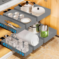 Organisateur de placard extensible Garvee, profondeur 40 cm – Métal, sans vis, avec coussinet adhésif, gain de place