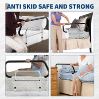 Garvee Aide au lit pour personnes âgées avec barrière de sécurité en acier au carbone, 74,5 × 56 × 49,5 cm, Noir