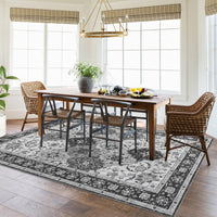 Tapis Garvee lavables à motif treillis vintage pour salon, chambre, bureau, chambre d'enfant, style oriental, à poils courts, neutre, antidérapant, grand format