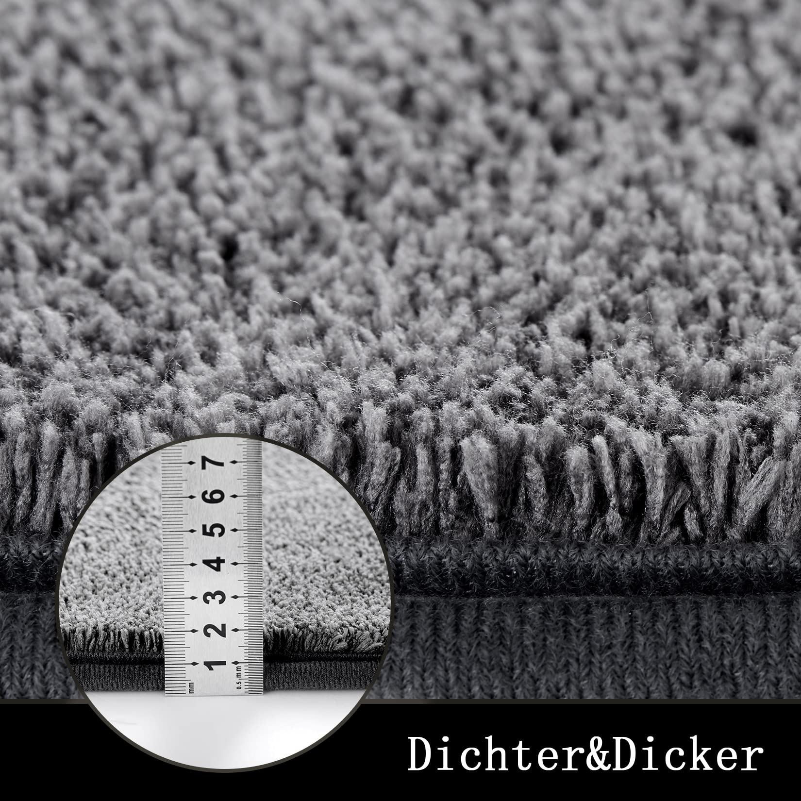 Tapis de bain GARVEE en microfibre de qualité hôtelière, antidérapant, gris foncé, 40 x 60 cm