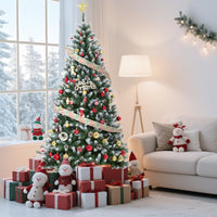 Garvee sapin de Noël de 275 cm avec 300 LED et pommes de pin décoratives pour grandes pièces, décoration festive
