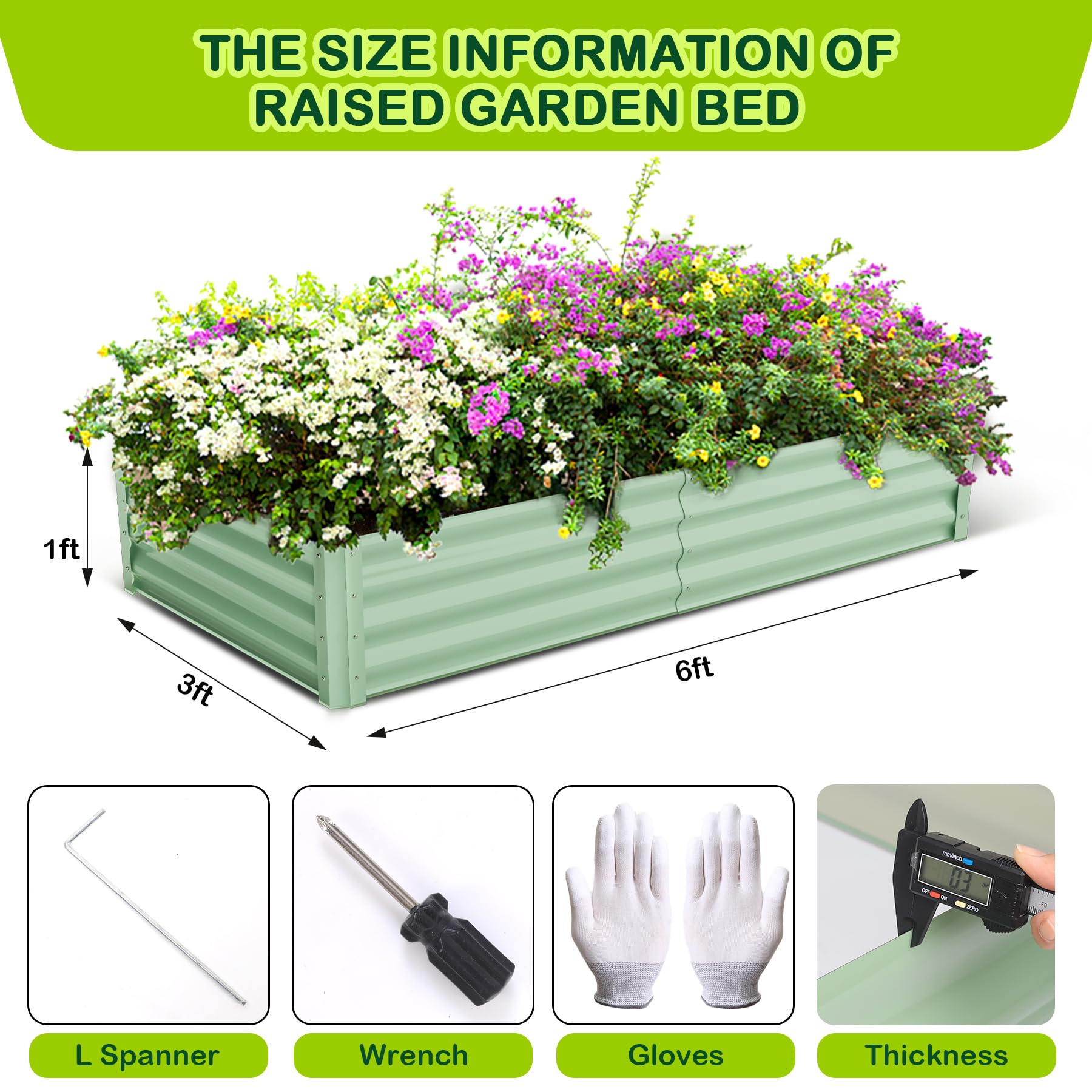 Ensemble de 2 bacs de jardin surélevés galvanisés Garvee, 137 x 61 x 30 cm, en métal avec bords caoutchoutés, pour balcon et jardin, épaisseur 0,5 mm, robustes.