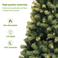 Sapin de Noël artificiel Garvee – 214 cm, 300 LED, 1350 branches, aiguilles en PVC, pour Noël
