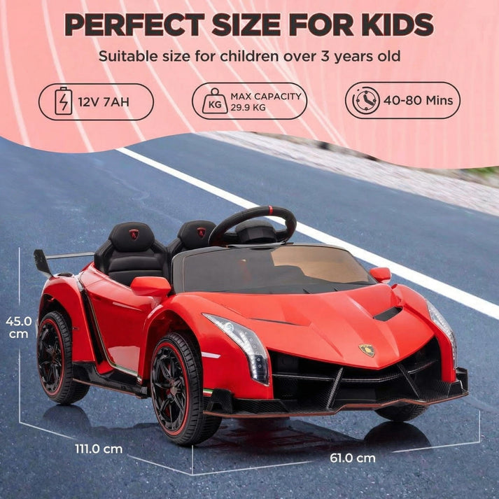 Voiture Lamborghini siège large ceinture sécurité amortisseurs roues