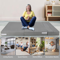 Canapé-lit pliable Garvee avec coussins en mousse à mémoire de forme, ergonomique et polyvalent pour le salon et le bureau, 203 x 152 x 15 cm, gris