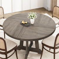Garvee Table de salle à manger ronde 119,4cmen bois avec pieds réglables, marron