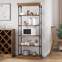 Garvee Étagère industrielle à 6 niveaux, structure en bois et métal, pour salon et bureau, 187×80×30cm, style vintage