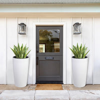 Garvee Lot de 2 jardinières d'extérieur de 76 cm de haut avec indicateur de niveau d'eau et arrosage automatique pour terrasse et jardin, en plastique résistant aux intempéries, noir