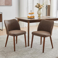 Chaises de salle à manger Garvee, lot de 2, revêtement en tissu, assise rembourrée et pieds en bois, pour restaurant et café, hauteur 78 cm, style moderne du milieu du siècle