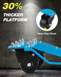 Chariot de manutention Garvee Auto Dolly Set 2, capacité de charge de 1814 kg (4000 lb), acier au manganèse, base antidérapante, roues pivotantes à 360°, 40,6 cm x 33 cm (16 po x 13 po), bleu, atelier et garage