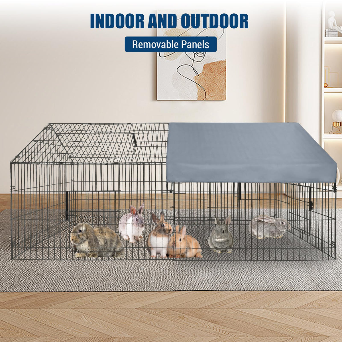 Poulailler métallique Garvee grand format – 218 × 101 × 101 cm, antirouille, housse imperméable et fermeture de porte sécurisée pour le jardin et la ferme