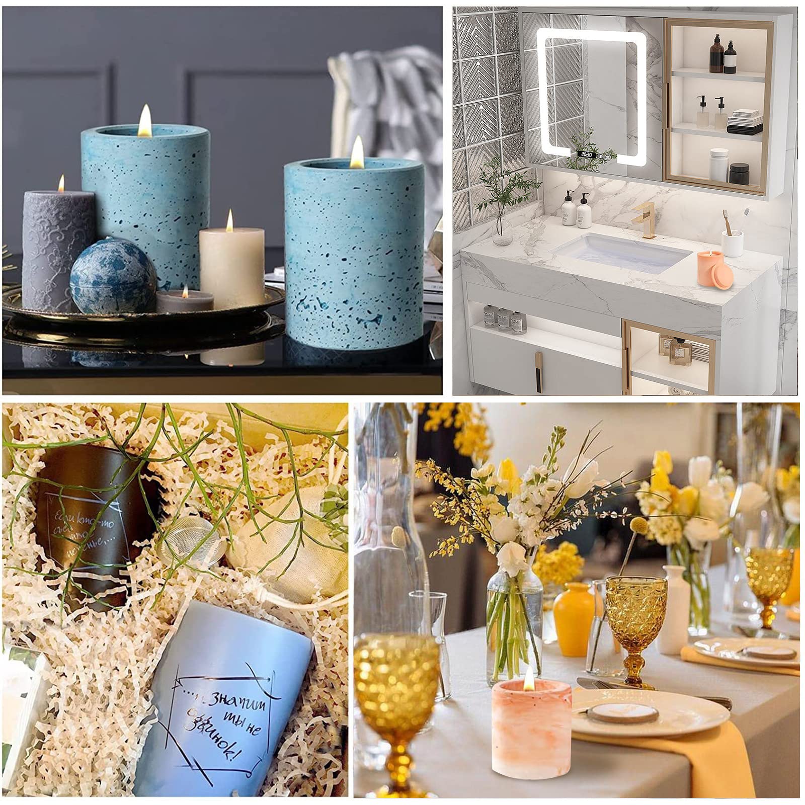Moule à bougie cylindrique 3D en silicone Garvee avec couvercle pour la fabrication de bougies, pots de fleurs, porte-stylos et autres objets de décoration. Polyvalent, durable et résistant à la chaleur.