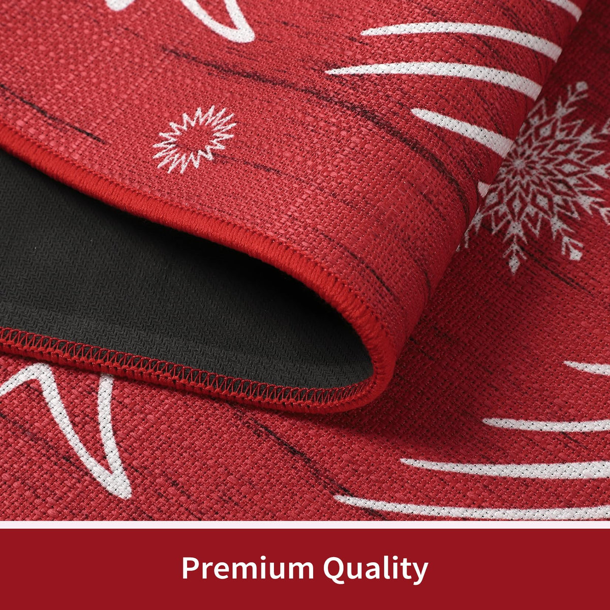 Ensemble de tapis de cuisine Garvee pour Noël, antidérapant, 2 pièces, 40 x 60 cm + 40 x 120 cm, Joyeux Noël, rouge et vert