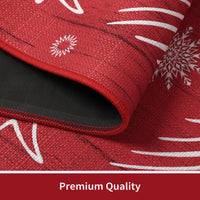 Ensemble de tapis de cuisine Garvee pour Noël, antidérapant, 2 pièces, 40 x 60 cm + 40 x 120 cm, Joyeux Noël, rouge et vert